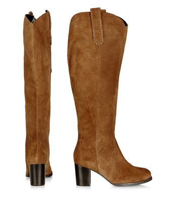 new look tan knee high boots
