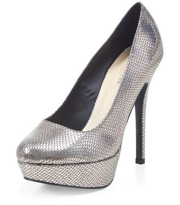 new look snake print heels