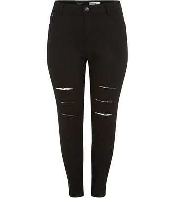 plus size black jeans with rips