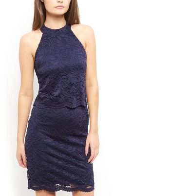 new look navy lace dress