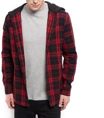 red check shirt with hood
