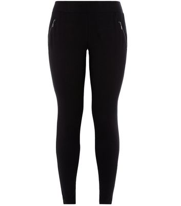 Curves Black Zip Pocket Leggings | New Look