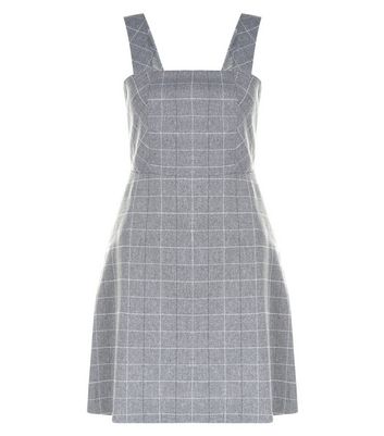 new look grey pinafore