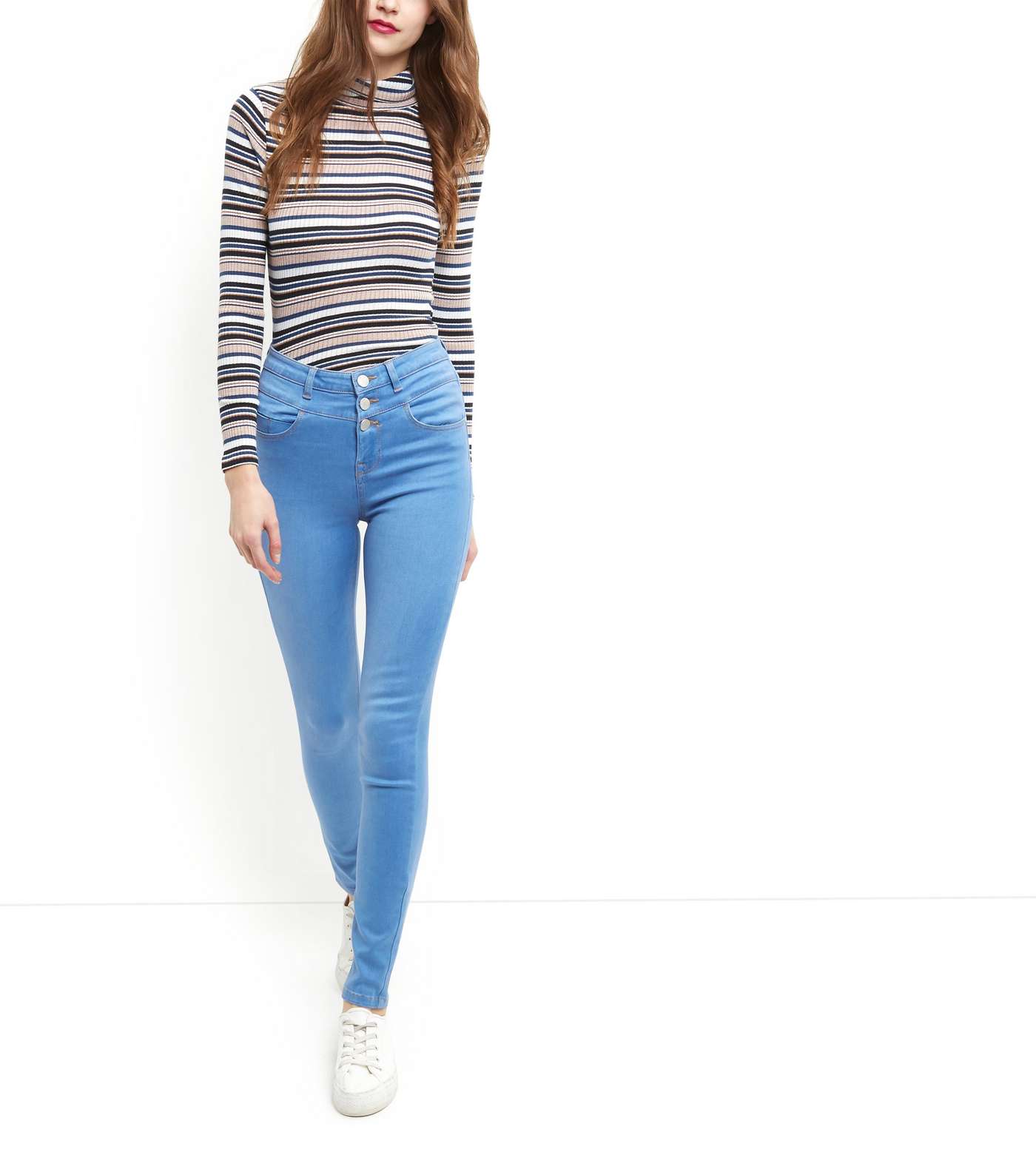 Light Blue High Waist Super Skinny Jeans  Image 3