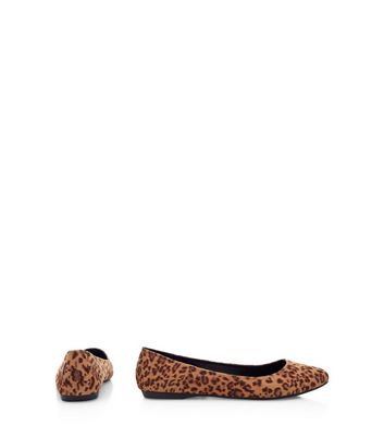 leopard print flat shoes wide fit