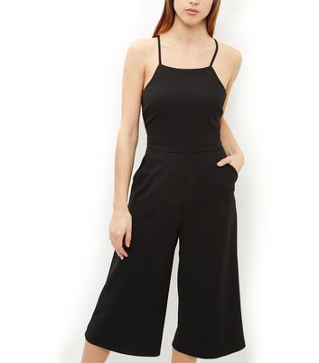 square neck black jumpsuit