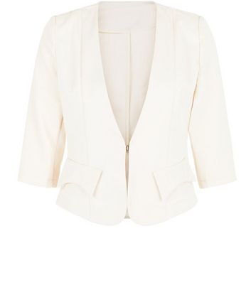 cream fitted jacket