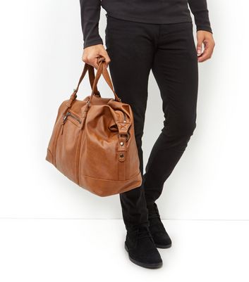 mens faux leather holdall