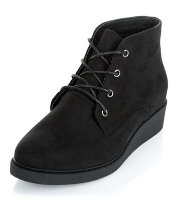 new look black wedge boots