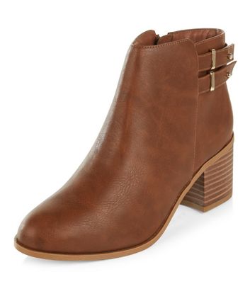 tan buckle ankle boots