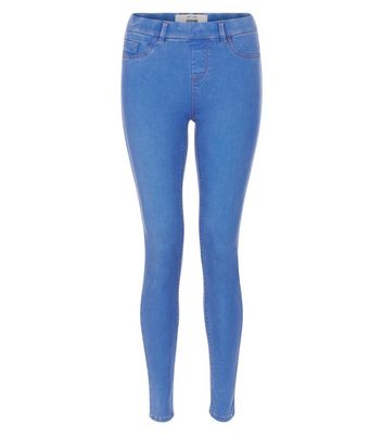 bright blue jeggings