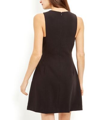 black skater dress new look