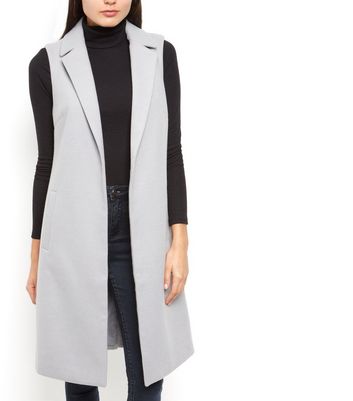 sleeveless longline jacket women's