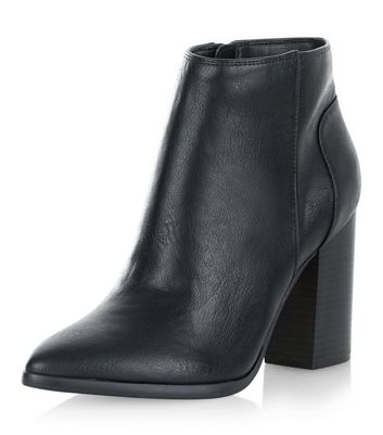 pointed black ankle boots