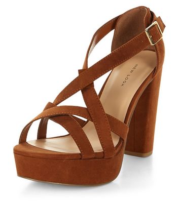 tan platform heels