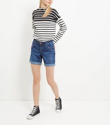 womens denim boyfriend shorts