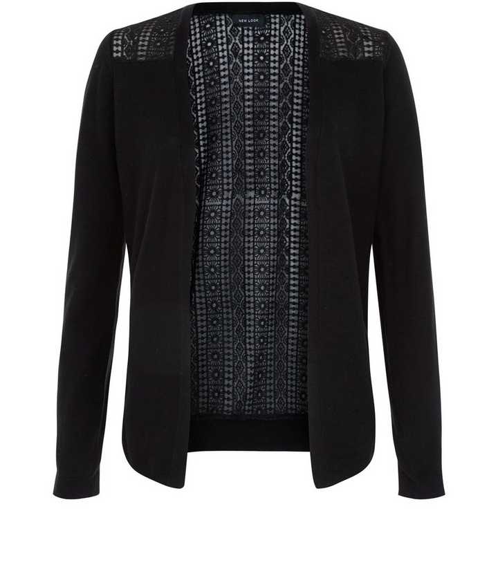 Black Lace Panel Cardigan | New Look