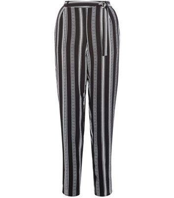 new look black and white striped trousers