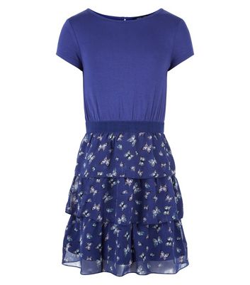 girls blue butterfly dress