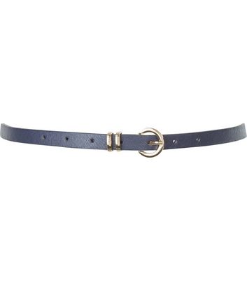 skinny navy belt