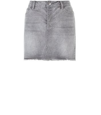 dark gray jean skirt