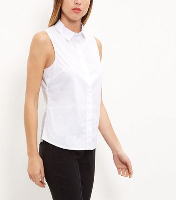 white sleeveless shirt womens