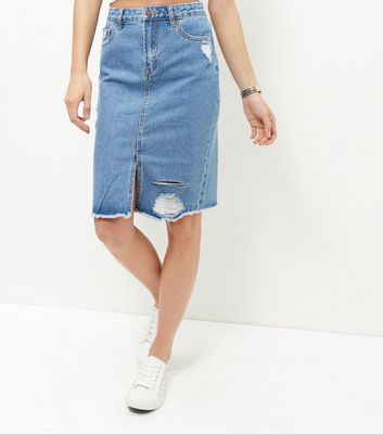 new look denim pencil skirt