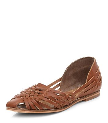 tan woven sandals