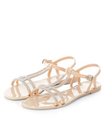 diamante jelly sandals uk
