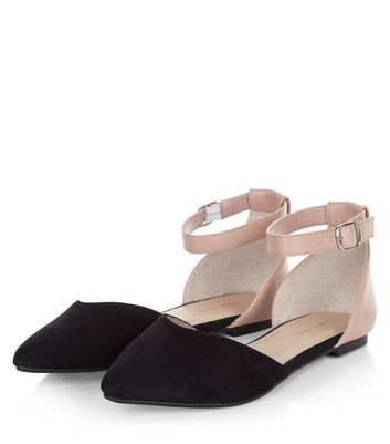 black flat shoes with strap