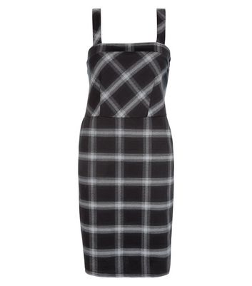 black and white check dress new look