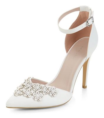 white pumps with ankle strap