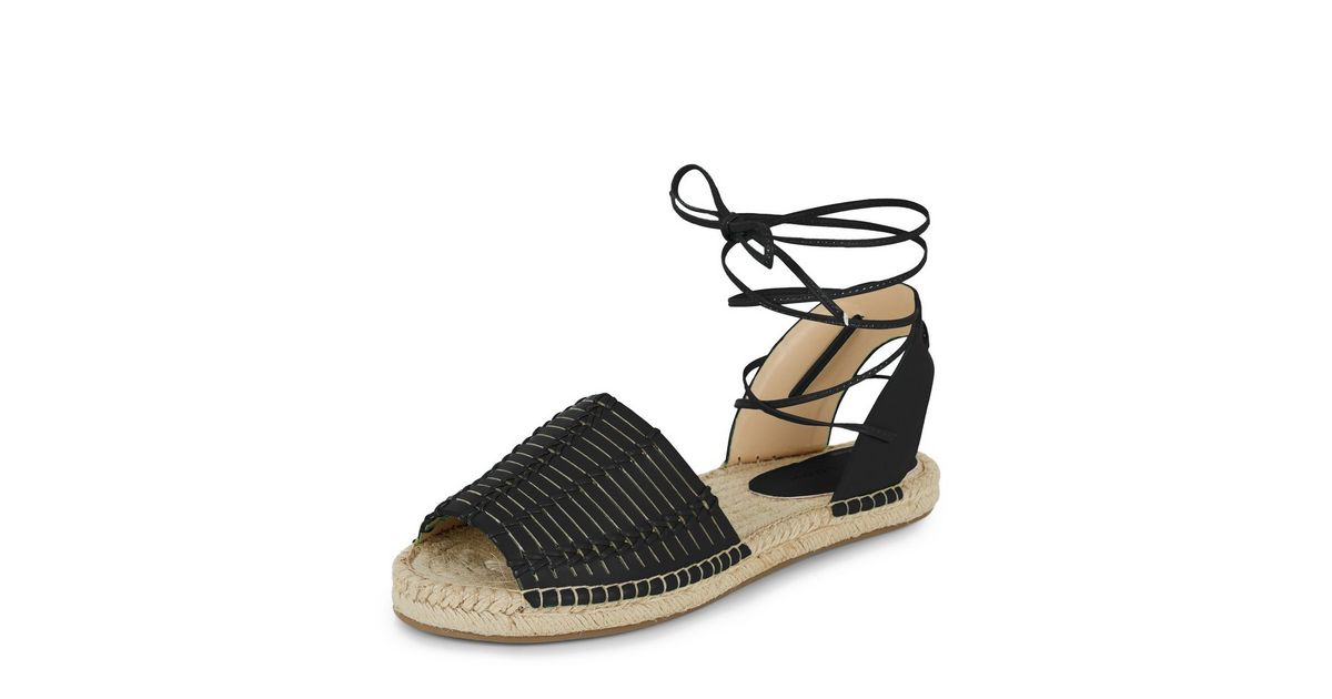 black lace espadrille