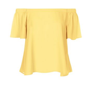 Yellow Bardot Neck Top | New Look