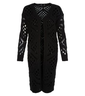black crochet cardigan uk