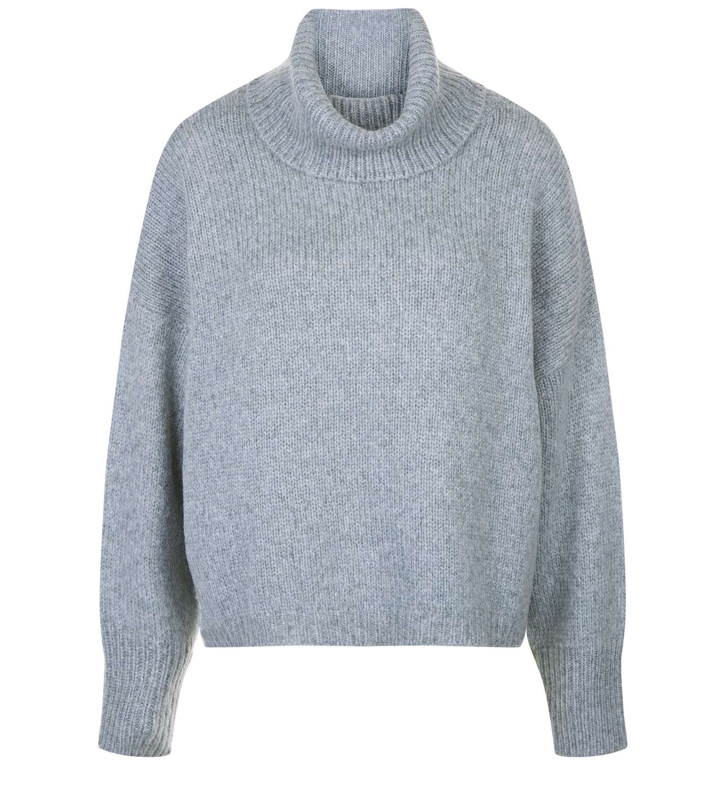 Pale Blue Cowl Neck Long Sleeve Cropped Jumper  Image 4
