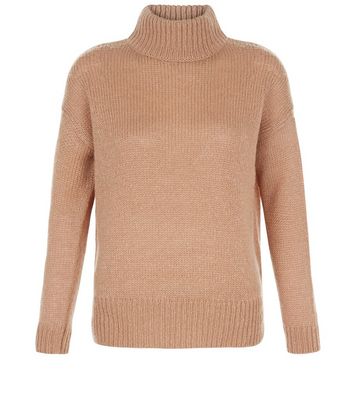 ribbed polo neck jumper womens