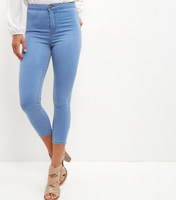 light blue cropped jeans
