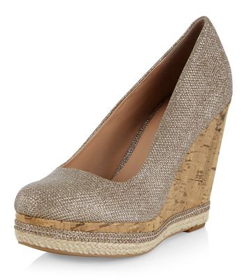 new look wedges gold