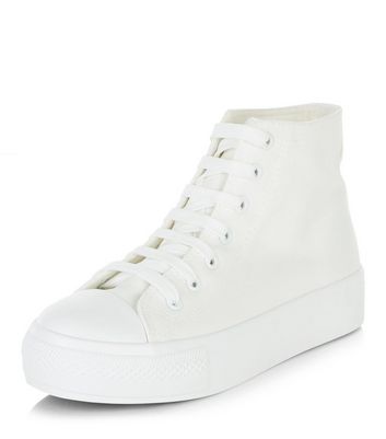 white flatform plimsolls