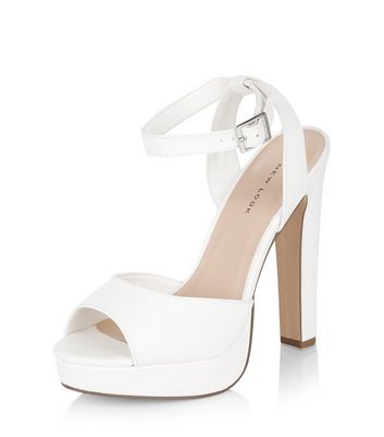 new look white heels