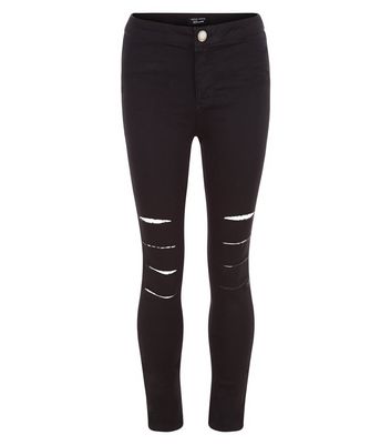 black multi ripped jeans