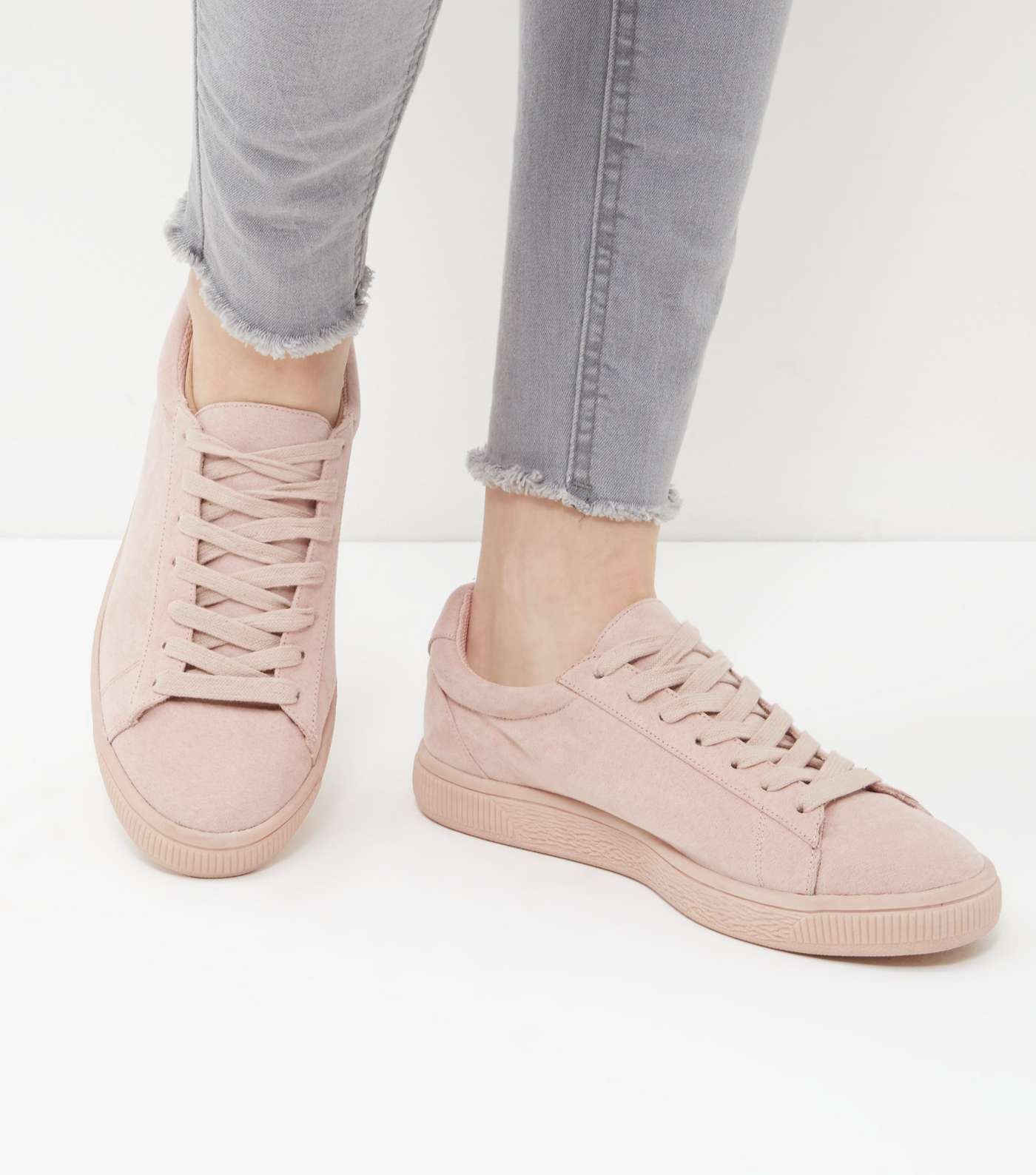 Pink Suedette Trainers  Image 5