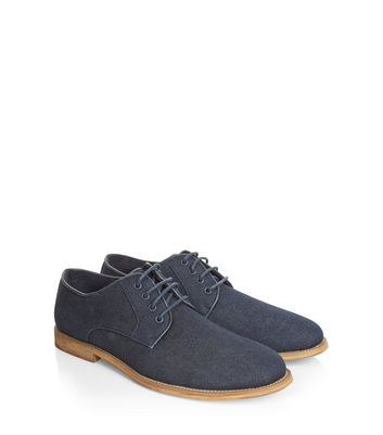 Blue Denim Lace Up Derby Shoes | New Look