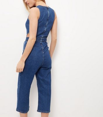 denim cut out jumpsuit