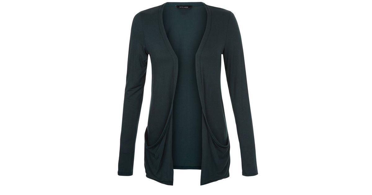 Dark Green Boyfriend Cardigan New Look