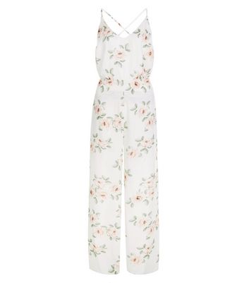 cream floral jumpsuit