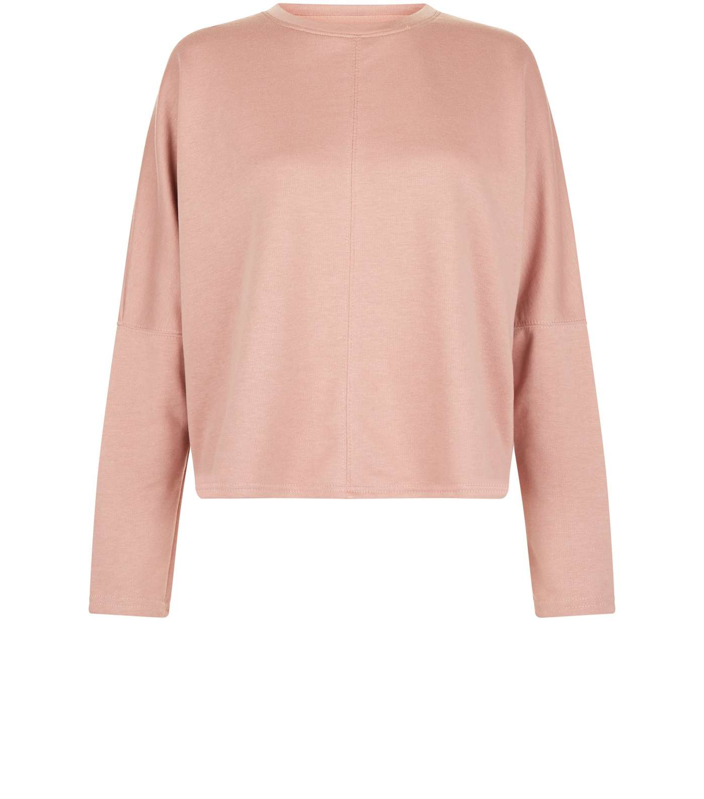 Pink Batwing Sleeve Cropped Sweater  Image 4
