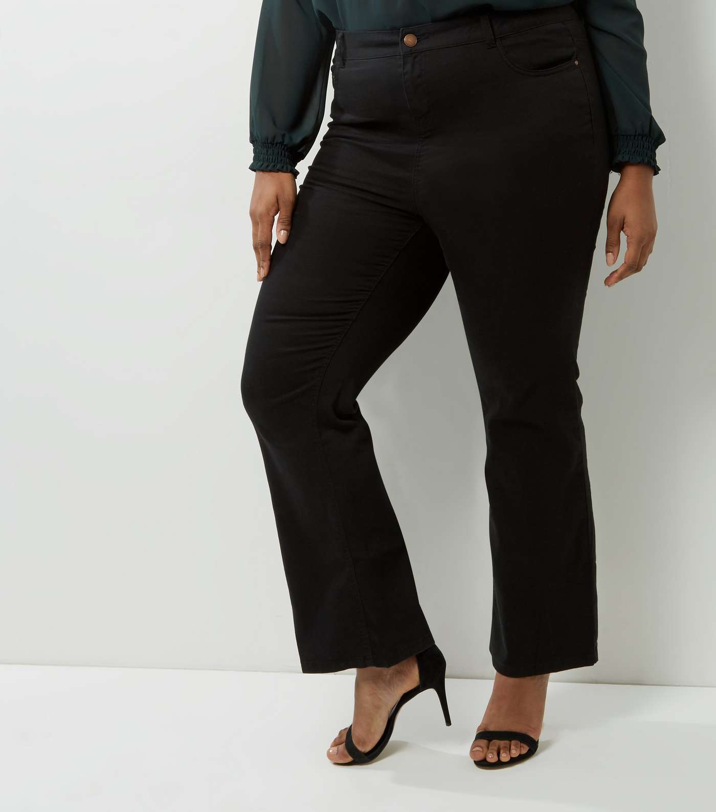 Curves Black Bootcut Trousers