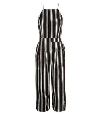 monochrome stripe jumpsuit